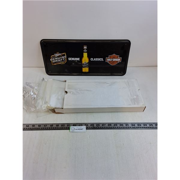 Metal Wall Art 18" x 8" "MGD & Harley Davidson", Case of Clear Bags 13" x 6" Folded