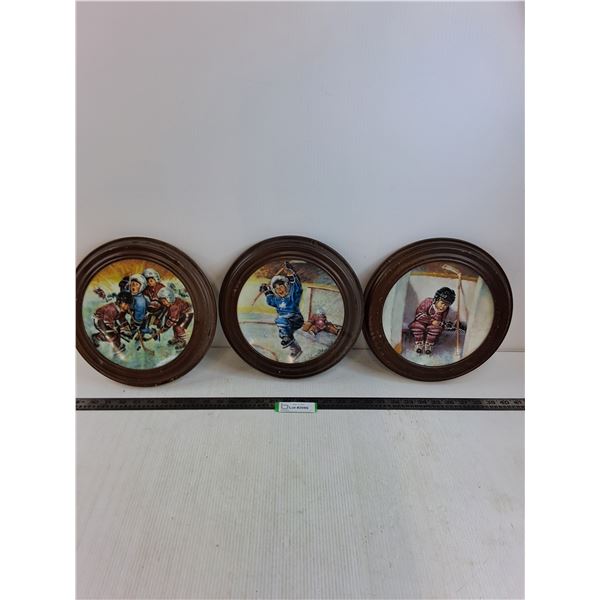 (3) Framed Stewart Sherwood Decorative Plates - 11" Dia