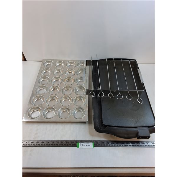 Baking Tray - 20.5" x 14", Proctor Silex Electric Griddle - 2' x 1' - No Power Cord, Shish Kebab Set