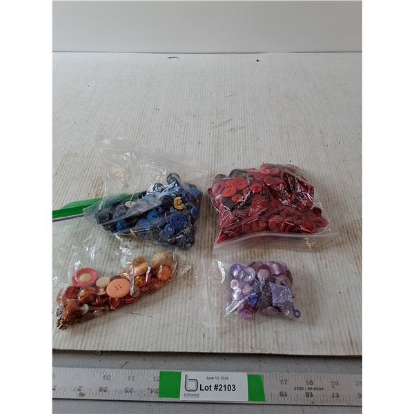 Buttons- Red, Blue, Orange, Purple