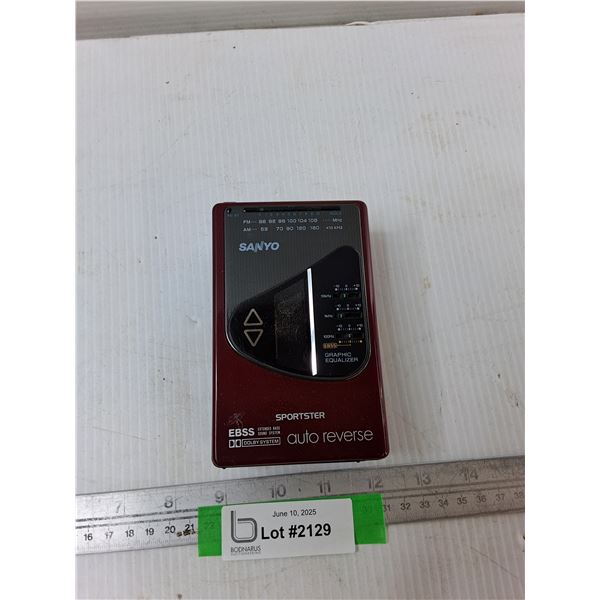 Sanyo Sporster FM/AM Stereo And Cassete Player - As Is