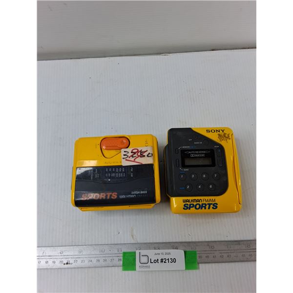 (2) Sony WalkMan FM/AM Sports - As Is