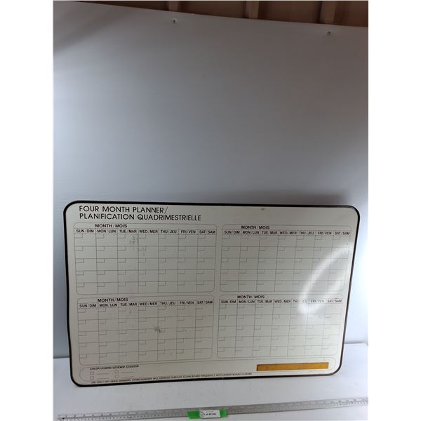 4 Month Planner Dry Erase Board - 36'' x 24' CANNOT SHIP