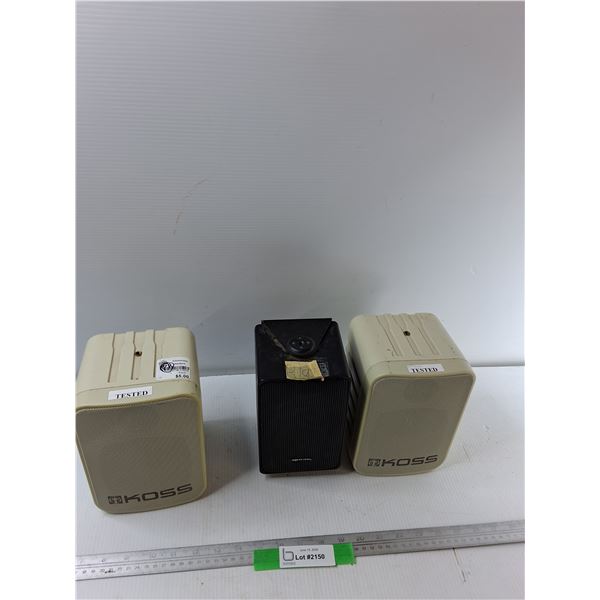 (2) Koss Speakers,(1) Realistic Speaker - As Is