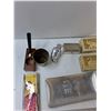 Image 2 : (4) Trinket Boxes, Metal Tray, Harmonica, Misc