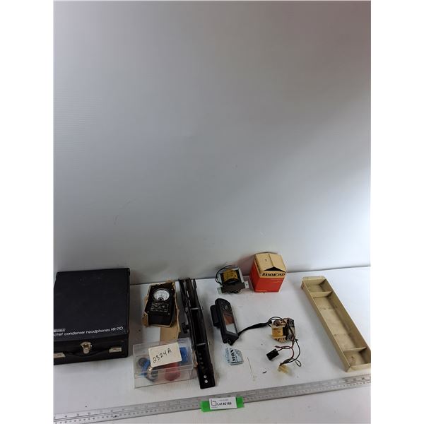 Assorted Items, Toshiba Headphone Box, Hammond Transformers,TV Bracket, Misc - As Is