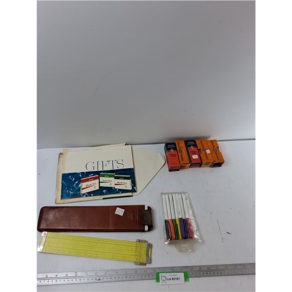 (5) Radio Tubes, Markers,Gift Catalogue, Misc