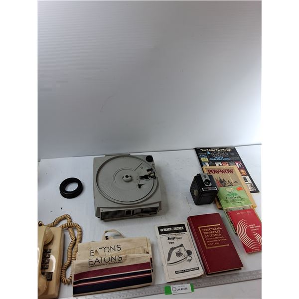 Kodak Carousel Projectors, Camera, Assorted Books, Misc