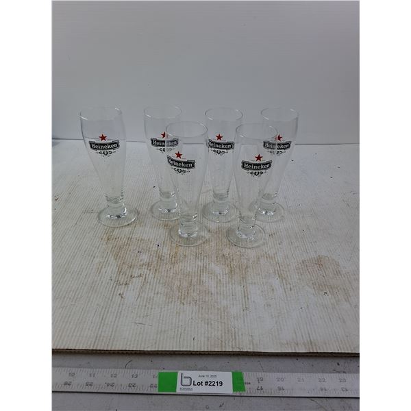 (6) Heineken Beer Glasses