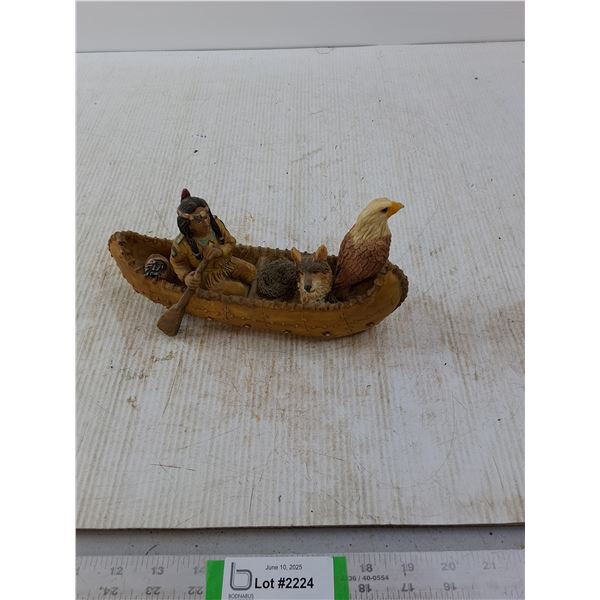 Eagle in Canoe sculpture