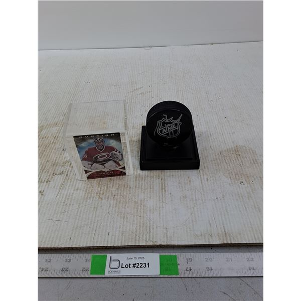 Cam Ward NHL Hockey Puck in Case
