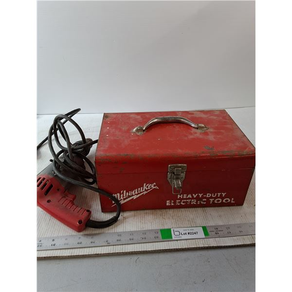 Milwaukee Metal Toolbox with Milwaukee Drill