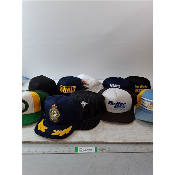 (10) Hats- Dewalt, Basketball, Misc