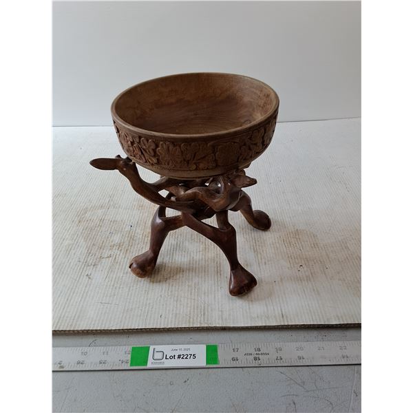 Decorative Wooden Bowl on Stand
