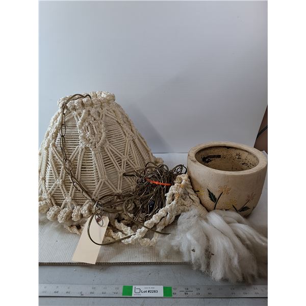 Macramé Shade with Hanging Flower Pot  -  PICK UP