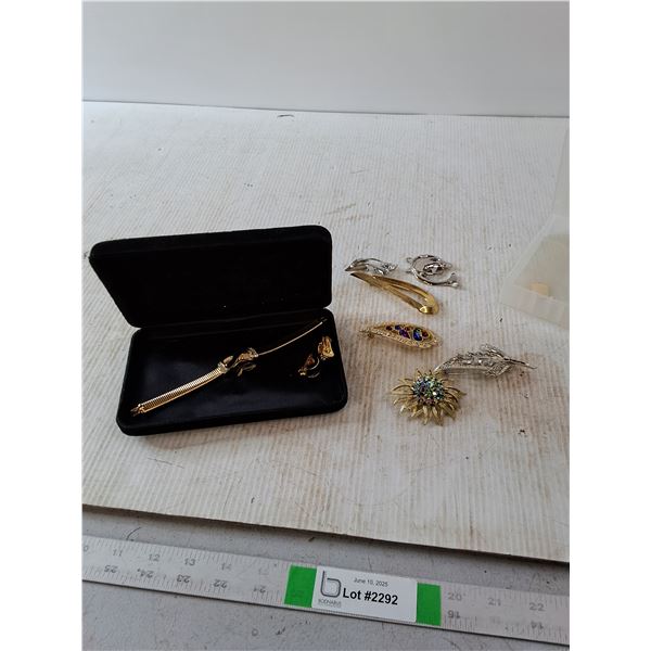 Bracelet in case and Misc Jewelry