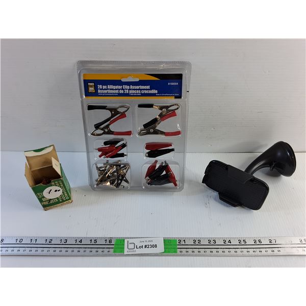 Copper Nails, Power Fist Alligator Clip Assortment and Suction Phone Holder