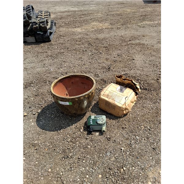 **Planter, Water Timer and BBQ Smoker Wood Chunks