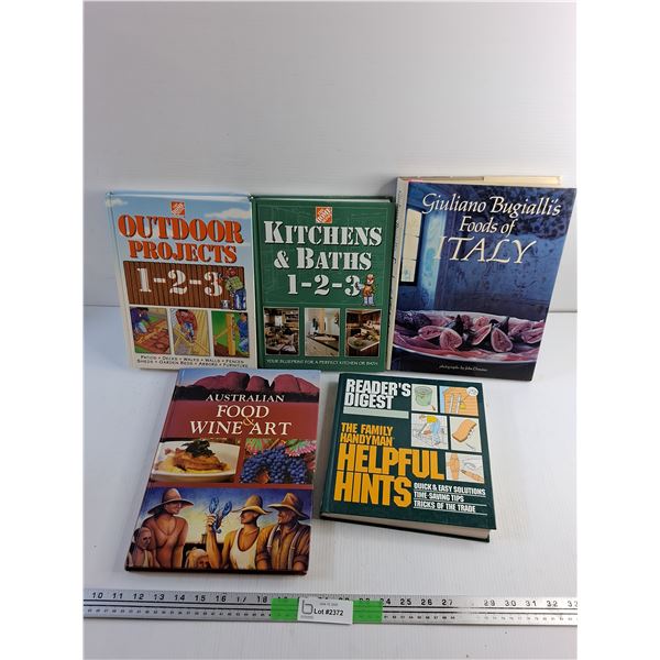 Various Books - The Home Depot, Australian Food & Wine Art and The Family Handyman Book