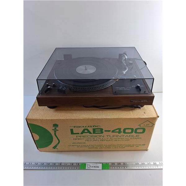 Realistic Lab 400 Precision Turntable - As Is