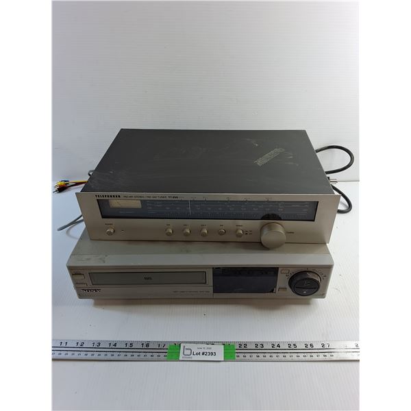 Sony VHS Video Cassette Recorder and Telefunken FM HIGI Stereo - As Is