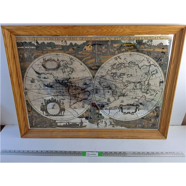 Framed Geographical Art 35 x 25"