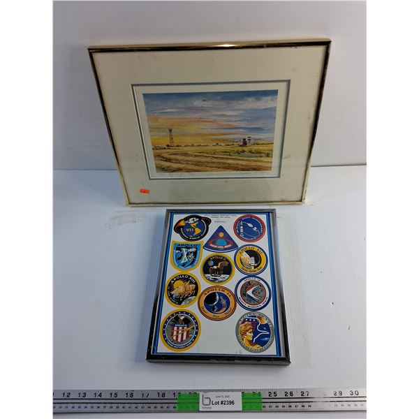 Framed Prairie Farm Art and Apollo Manned Space Craft Series Vinyl Decals