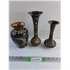 Image 1 : (3) Brass Flower Vases