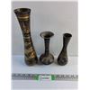Image 1 : (3) Brass Flower Vases
