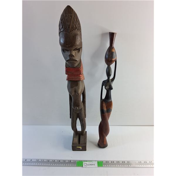 Carved Wood Decorations 25" Tall