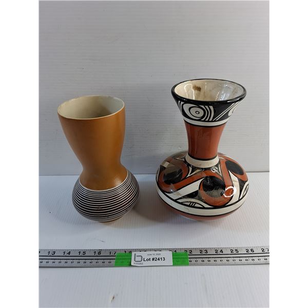 (2) Ceramic Flower Vases