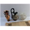 Image 2 : Decorative Vases, Pitcher, and Fabric Mat
