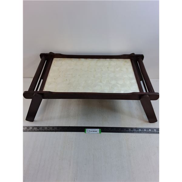 Pressed Sea Shell/Wood Folding Lap Tray - 2' x 13"