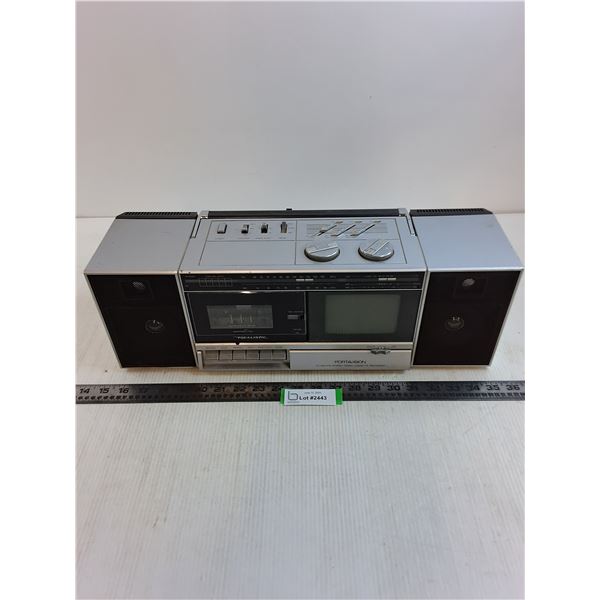 Realistic Portavision Portable Tape/Radio/TV - Powers On - 20" x 7" x 6"