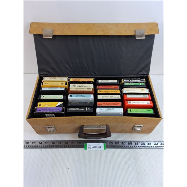 Vintage 8-Track Cassette Case -18" x 8" x 6" - with Contents
