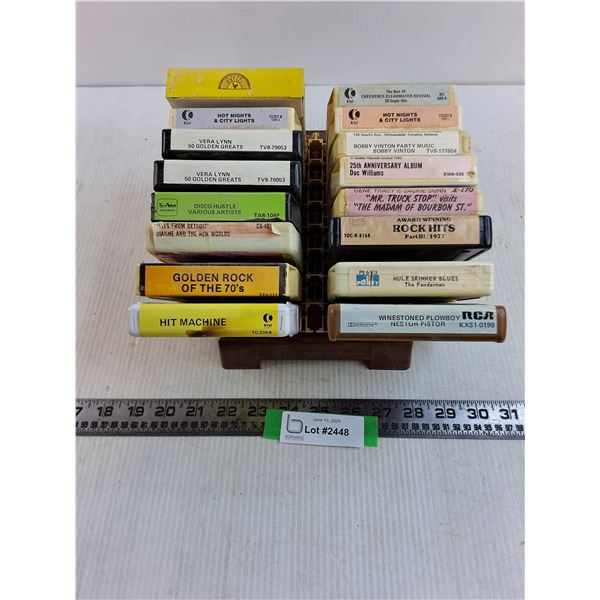 8-Track Tape Flip-File with 16 Tapes