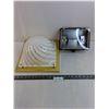 Image 1 : Glass/Metal Light Fixture - 12.5" x 12.5", 500W Halogen Lamp Hardware