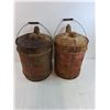Image 2 : (2) Vintage Metal Gas Cans - 16" Tall x 12" Dia - Pickup Only