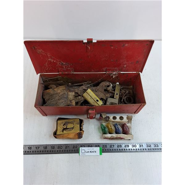 Vintage Metal Tool Box with Contents - As is - Pick Up
