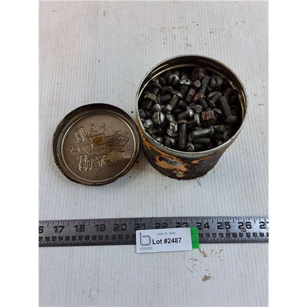 Vintage Tobacco Tin Full of Hardware Items - As is - Pickup Preferred