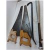 Image 2 : (2) Vintage 25" Hand Saws, 29" Pry Bar, Aluminum 33" Softball Bat