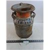 Image 1 : Vintage Metal Milk Can - 15" Tall x 10" Dia - Pickup Only