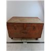 Image 1 : Rolling Lockable Wooden Tool Box Cart - 24" x 16" x 12" - Pickup Only