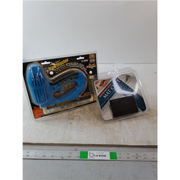 Electric Master Brad Nail Gun, and Mat Cutter