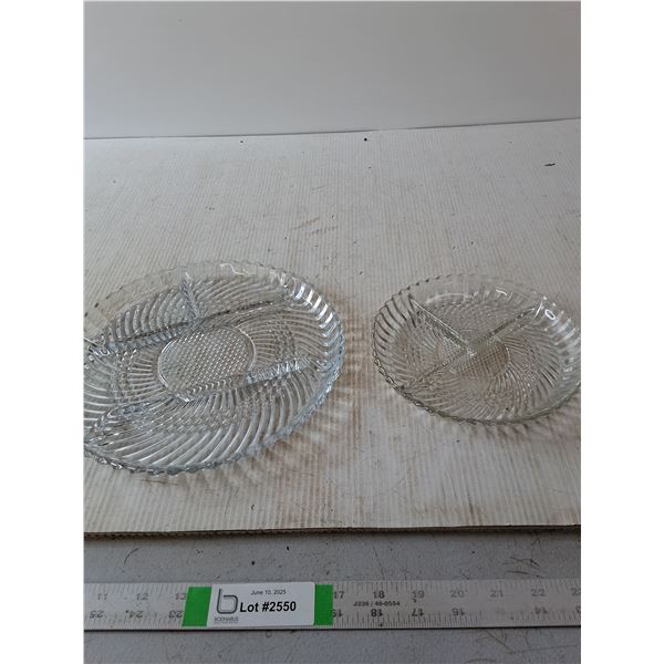 (2) Glass Serving Plates