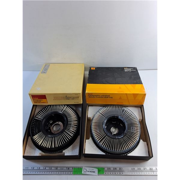 (2) Kodak Ektagraphic Universal Slide Trays
