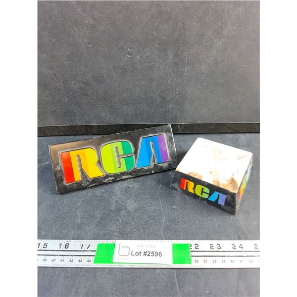 RCA Sign and Ash Tray