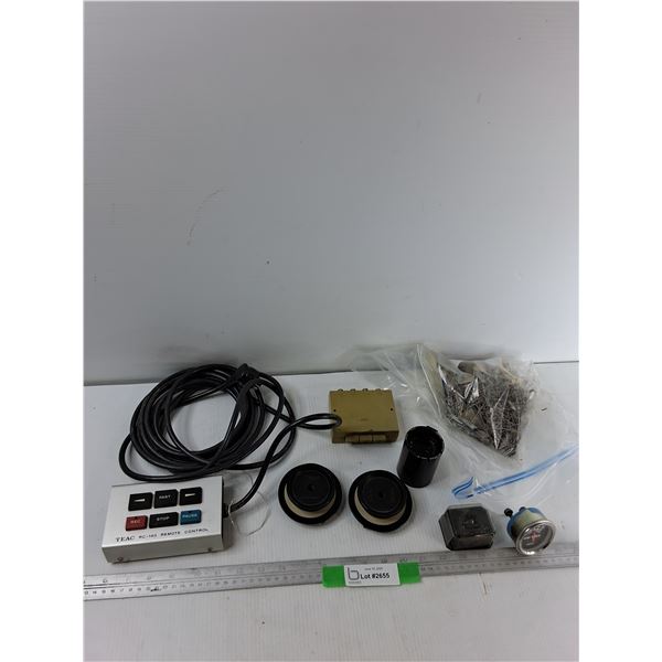 Assorted Items - Teac RC-1400 Remote Control, Resistors, Misc - As Is