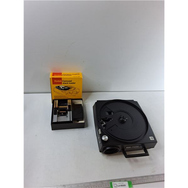 Kodak Carousel Projector And Carousel Stack Loader - As Is