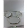 Image 1 : (2) Ceramic Bowls, Glass Serving Tray